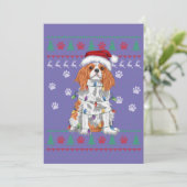 Invitation Cavalier King Charles Spaniel Christmas Ugly Sweat (Debout devant)