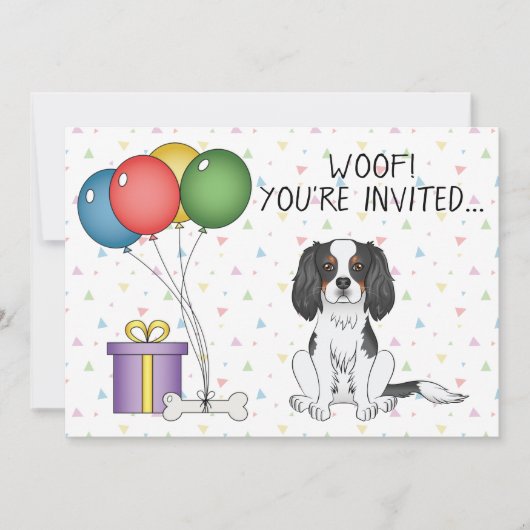 Invitation Cavalier King Charles Spaniel tricolore - Annivers (Devant)