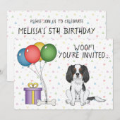 Invitation Cavalier King Charles Spaniel tricolore - Annivers (Devant / Derrière)