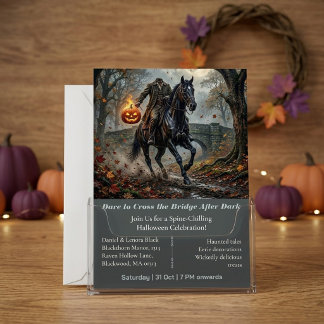 Invitation Cavalier sans tête Sleepy Hollow Minuit Halloween