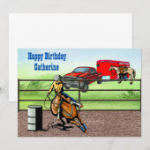 Invitation Cavalière de Rodéo de Cowgirl Occidental dans l'Ar (Devant / Derrière)