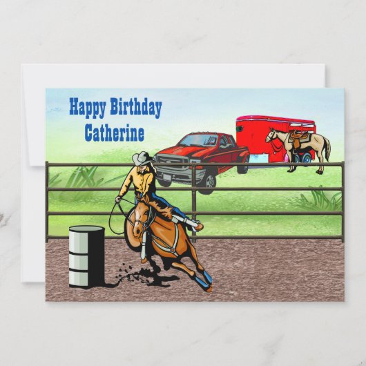 Invitation Cavalière de Rodéo Occidental dans l'Arène (Devant)