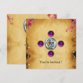 Invitation CAVALIERS DE CRÂNE améthyste (Devant / Derrière)
