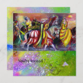 Invitation CAVALIERS DE LA NUIT ,étincelles roses violettes v (Devant / Derrière)