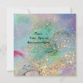 Invitation CAVALIERS, MUSIQUE DE NUIT, Paillettes Bleues Or (Dos)