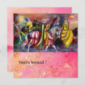 Invitation CAVALIERS, MUSIQUE DE NUIT, Paillettes rose or (Devant / Derrière)