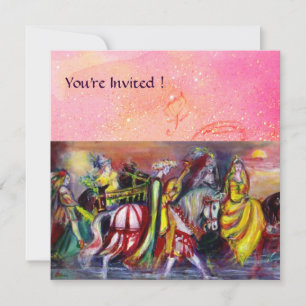 Invitation CAVALIERS, MUSIQUE DE NUIT, Pink Gold étincelle