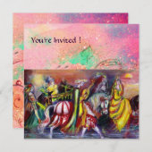 Invitation CAVALIERS, MUSIQUE DE NUIT, Pink Gold scintille (Devant / Derrière)