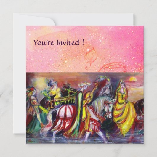 Invitation CAVALIERS, MUSIQUE DE NUIT, Pink Gold scintille (Devant)