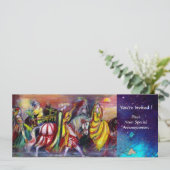 Invitation CAVALIERS, MUSIQUE LA NUIT, Paillettes Bleu Or Par (Debout devant)