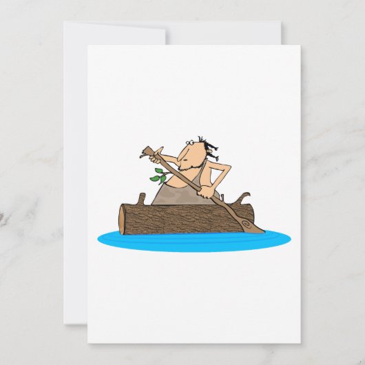 Invitation Caveman En Canoë (Devant)