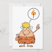 Invitation Cavewoman pense au bâton de feu (Devant)