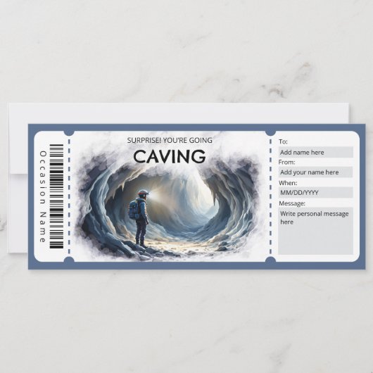 Invitation Caving Gift Certificate (Devant)