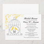 Invitation Ccage à oiseaux Jaune Avec Fête des mariées Insépa (Devant / Derrière)