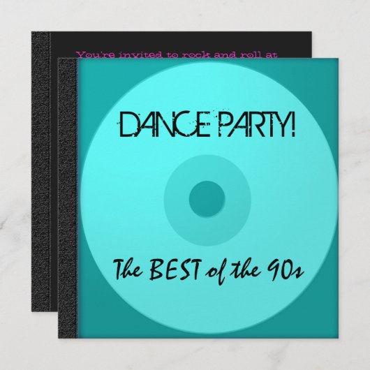Invitation CD de soirée dansante (Devant / Derrière)