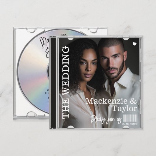 Invitation CD Photo Cover Wedding (Devant / Derrière)
