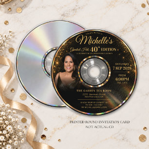 Invitation CD Plus grands succès Black Gold Photo 40e anniver