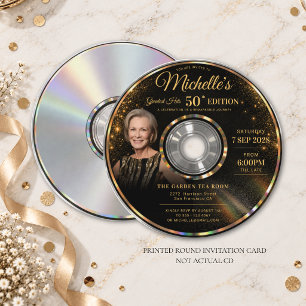 Invitation CD Plus grands succès Or noir Photo 50e anniversai