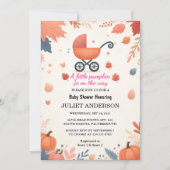 Invitation Ce Baby shower d'automne de la ferme rose bleu Boh (Devant)