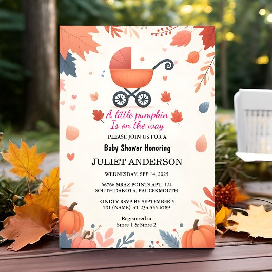 Invitation Ce Baby shower d'automne de la ferme rose bleu Boh