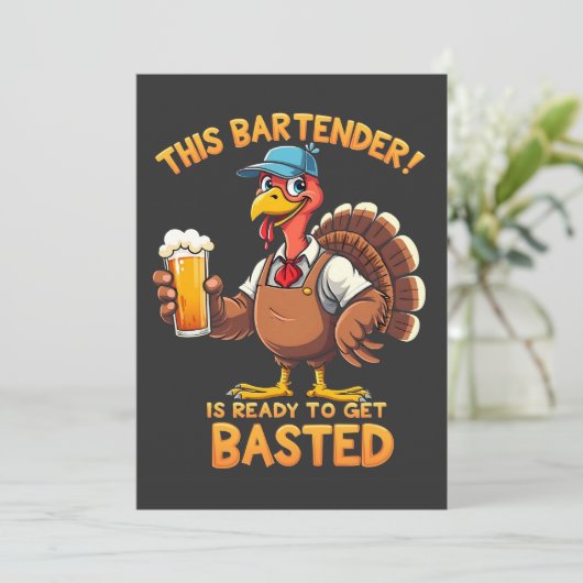 Invitation Ce barman est prêt à se faire exploser (Debout devant)