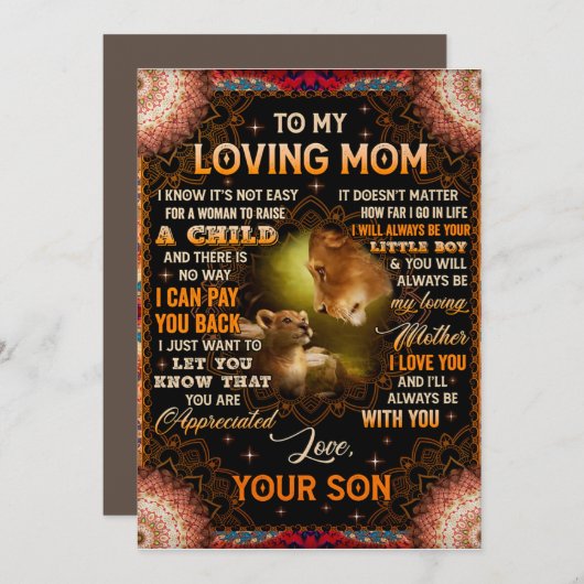 Invitation Ce n'est pas facile pour une femme d'élever un enf (Devant / Derrière)