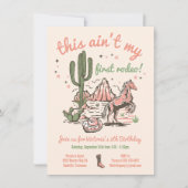 Invitation Ce n'est pas mon premier anniversaire de cowgirl d (Devant)