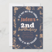 Invitation "Ce n'est pas mon premier rodéo" Cowboy 2e anniver (Devant)