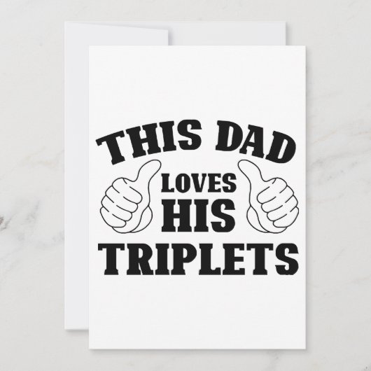 Invitation Ce papa aime ses triplets - Cadeau pour papa avec (Devant)