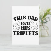 Invitation Ce papa aime ses triplets - Cadeau pour papa avec (Debout devant)
