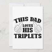 Invitation Ce papa aime ses triplets - Cadeau pour papa avec  (Dos)