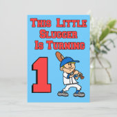 Invitation Ce Petit Brouillard Tourne 1 Thème De Baseball (Debout devant)