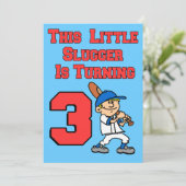 Invitation Ce Petit Brouillard Tourne 3 Thème De Baseball (Debout devant)