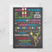 Invitation Ce que le Baby shower de Noël des elfes révèle (Devant)
