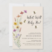 Invitation Ce que le bébé sera l'abeille révélation de genre (Devant)