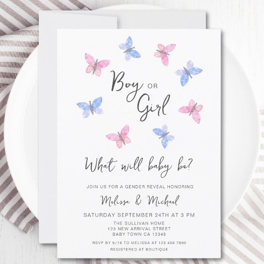 Invitation Ce que le bébé sera révélateur de genre