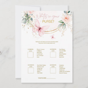 Invitation Ce qui est dans votre porte-monnaie jeu Fleur sauv