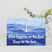 Invitation Ce qui se passe sur le bateau - Bateau amusant (Debout devant)