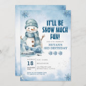 Invitation Ce sera la neige beaucoup amusante Snowflakes hive (Devant / Derrière)