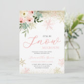 Invitation Ce sera la neige beaucoup Baby shower fille amusan (Debout devant)