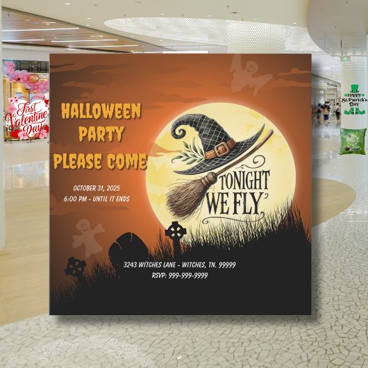 Invitation Ce soir nous volons Halloween