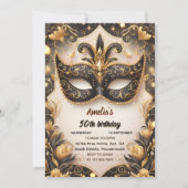 Invitation Ce Tutu Black Gold Chic Masquerade 50e anniversair (Devant)