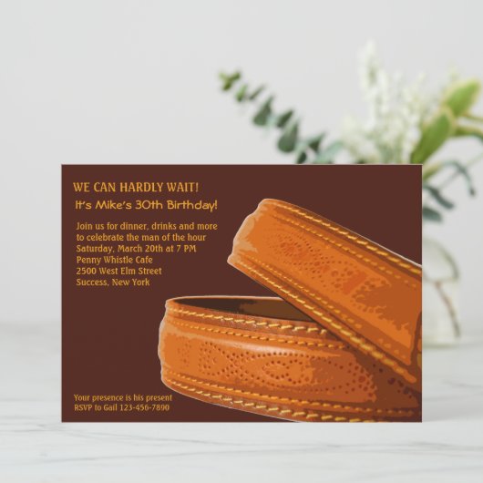 Invitation Ceinture en cuir (Debout devant)