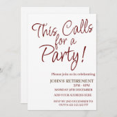 Invitation Cela demande à une fête drôle Ajouter détail retra (Devant / Derrière)