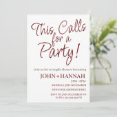 Invitation Cela demande une fête drôle Co-ed Couple Douche (Debout devant)