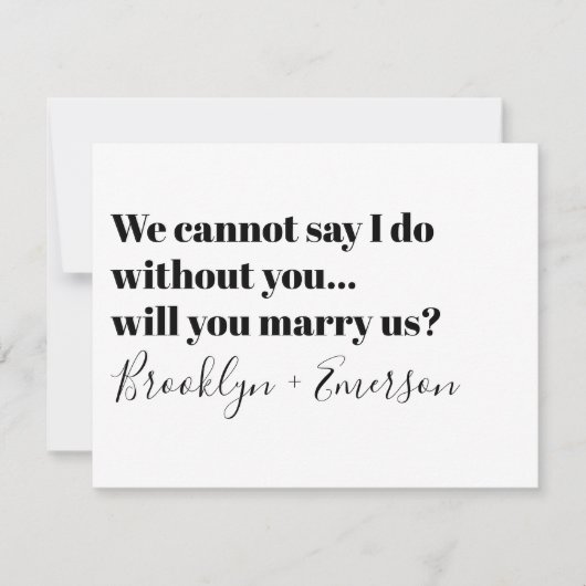 Invitation Célébrant de Typographie Proposition Nous Marier (Devant)