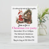 Invitation Celebrate Birth of Christ White Bunny Christmas (Debout devant)