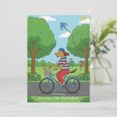 Invitation Celebrate Milestone 10th Birthday | Pedal On Over! (Debout devant)