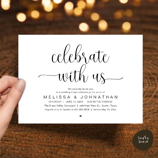 Invitation Celebrate With Us Modern Minimalist Wedding Dinner