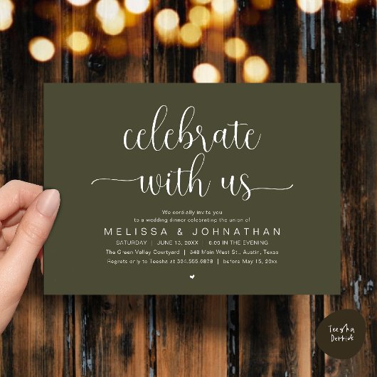 Invitation Celebrate With Us Modern Minimalist Wedding Dinner